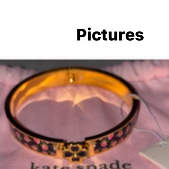 Kate Spade Gold and Black Bangle with Patterned Design - Picture 1 of 4